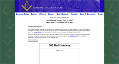 Desktop Screenshot of harmonylodge21.org